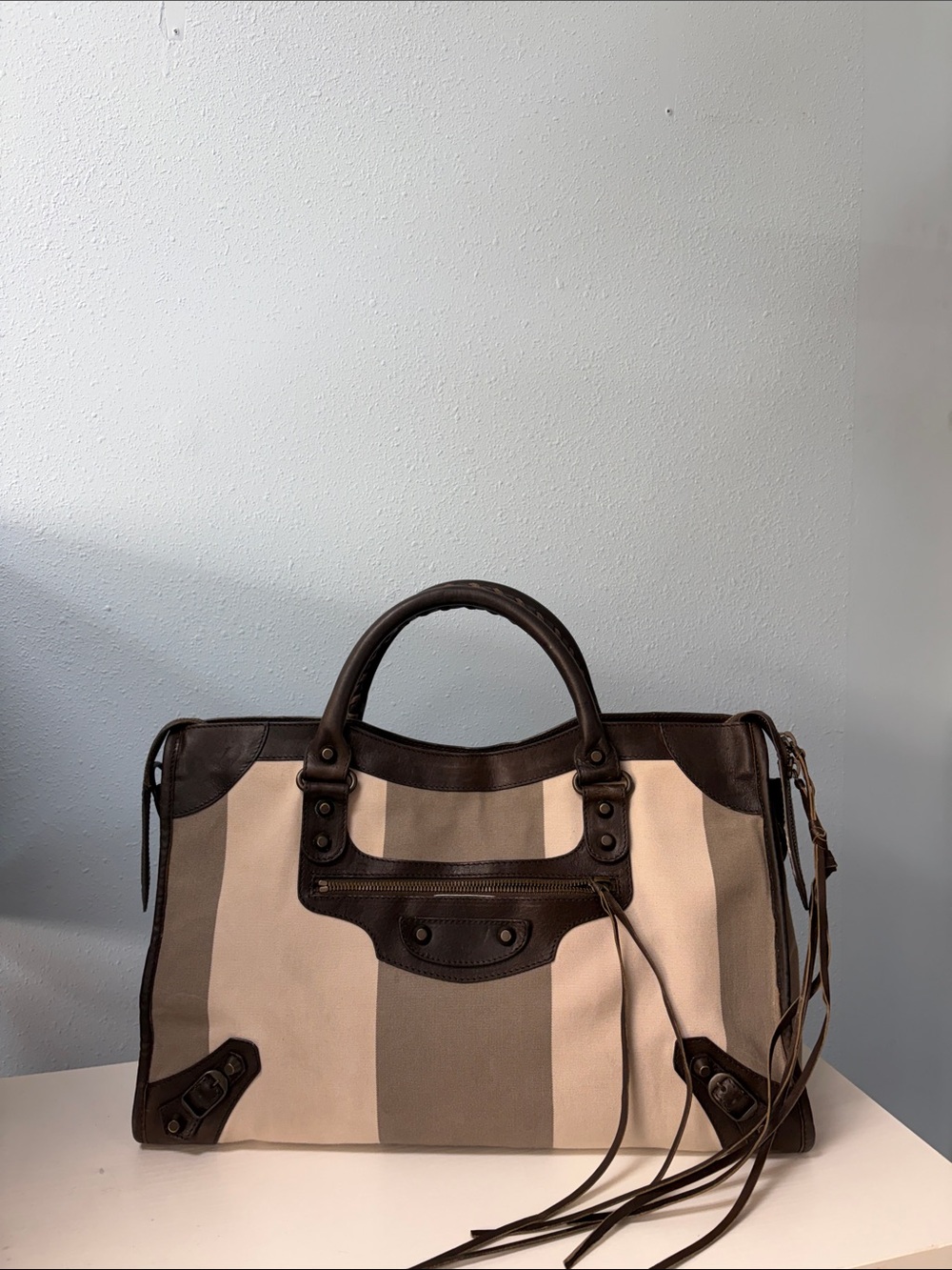 Balenciaga city Rare plaid bag